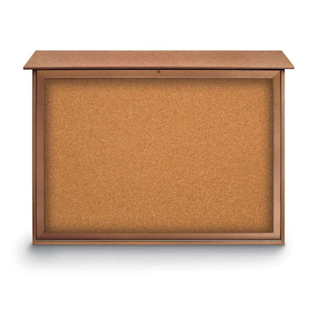 United Visual Products Indoor Enclosed Combo Board, 42"x32", Satin Frame/Blk Porc & Medium Grey UVCB4232-BLKPORC-MEDGRY